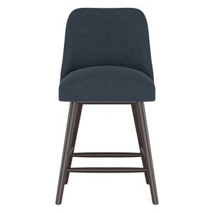 Skyline Furniture Modern Mid Century Counter Stool in Linen Fabric - Navy, Navy, hires