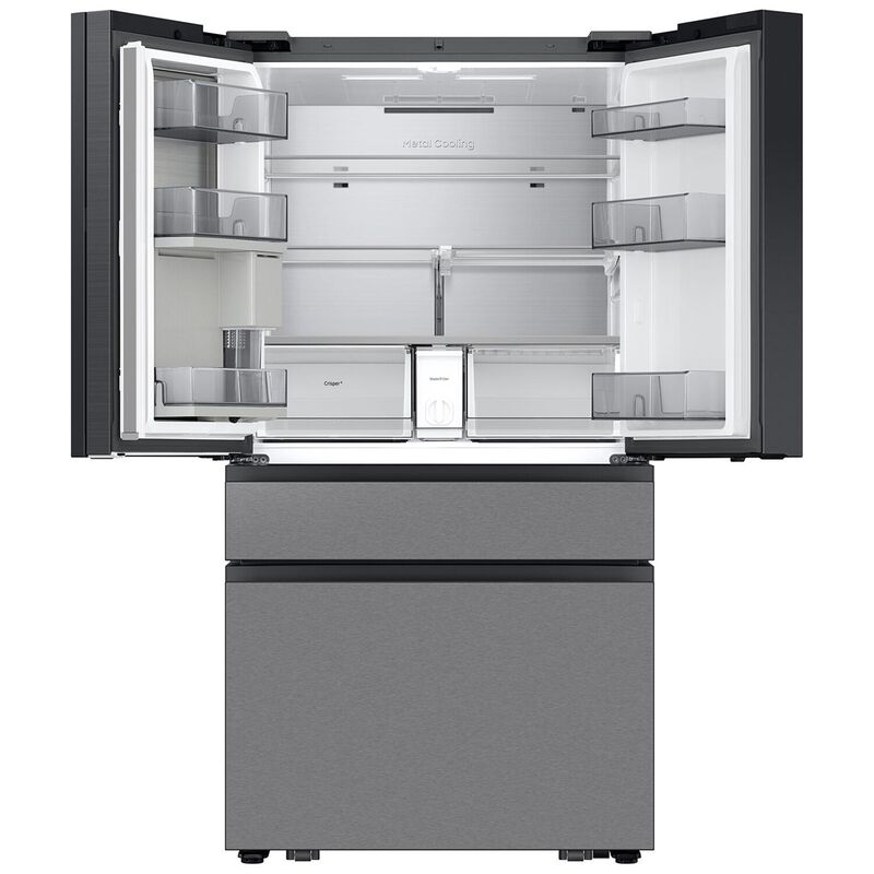 Samsung Bespoke 36 in. 28.6 cu. ft. Smart 4-Door French Door Refrigerator with AI Home, Beverage Center & Internal Water Autofill Pitcher - Charcoal Glass & Stainless Steel, , hires