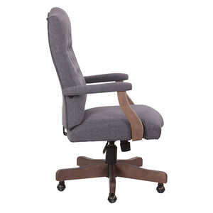 Boss Executive Chair With Driftwood Finish Frame - Grey Linen, Gray, hires