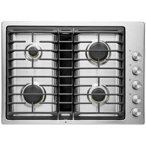 JennAir 30 in. 4-Burner Natural Gas Cooktop with Downdraft & Power Burner - Stainless Steel, , hires