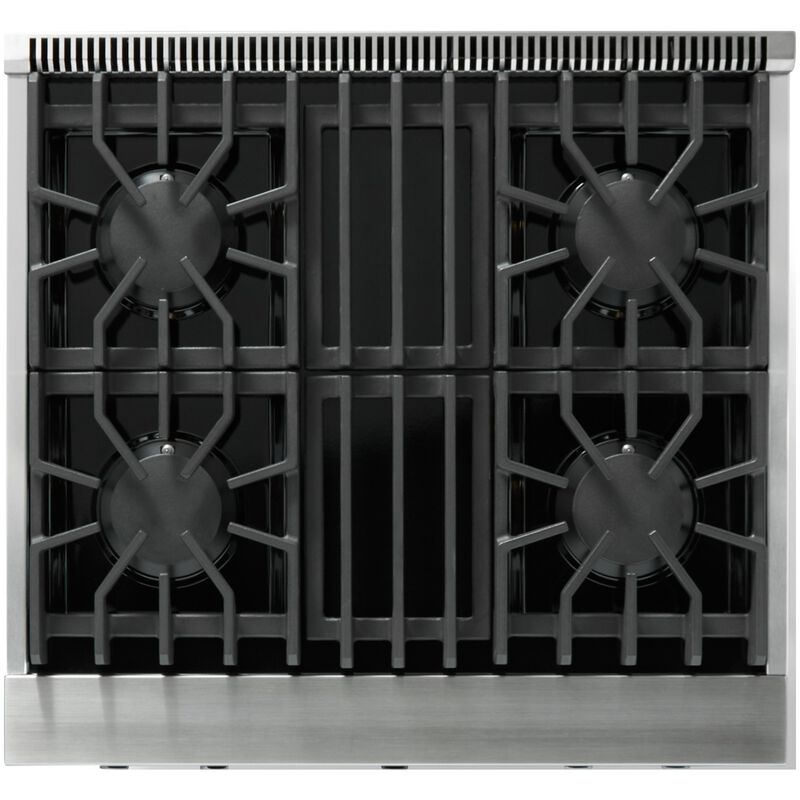 Viking 5 Series 30 in. 4.0 cu. ft. Standard Convection Gas Range with 4 Sealed Burners - Cast Black - Natural Gas, Polished Chrome Trim Option, , hires