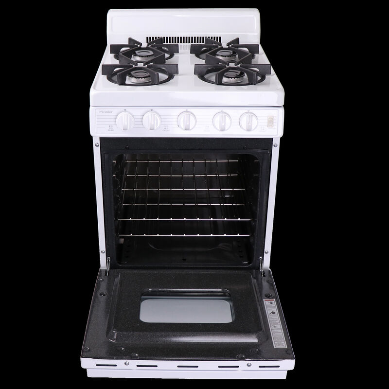 Premier 20 in. 2.4 cu. ft. Gas Range with 4 Sealed Burners - White, , hires