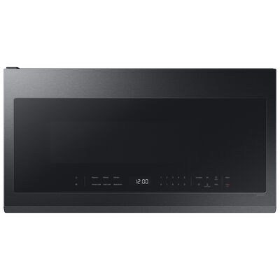 Samsung 30 in. 2.1 cu. ft. Over-the-Range Smart Microwave with 10 Power Levels, 400 CFM & Sensor Cooking Controls - Matte Black Steel | ME21DG6300MT