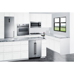 Summit 24 in. 3.7 cu. ft. Side by Side Undercounter Refrigerator - Stainless Steel with Black Cabinet, , hires