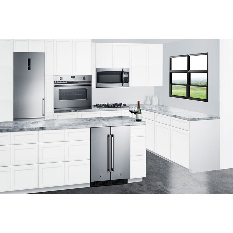 Summit 24 in. 3.7 cu. ft. Side by Side Undercounter Refrigerator - Stainless Steel with Black Cabinet, , hires