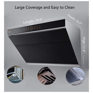 Fotile Slant Vent Series 30 in. Ducted Canopy Pro Style Style Range Hood with 850 CFM, 3 Fan Speeds & 2 LED Lights - Onyx Black, , hires