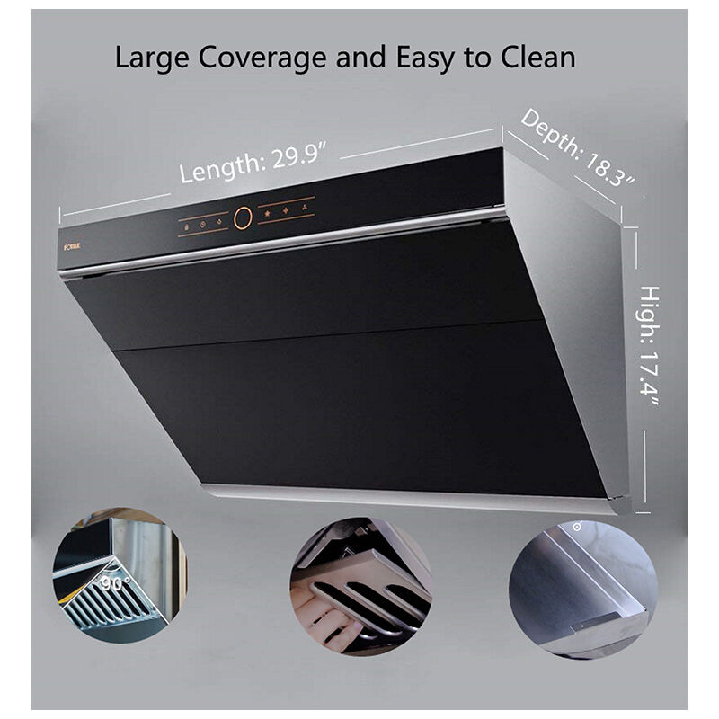 Fotile Slant Vent Series 30 in. Ducted Canopy Pro Style Style Range Hood with 850 CFM, 3 Fan Speeds & 2 LED Lights - Onyx Black, , hires