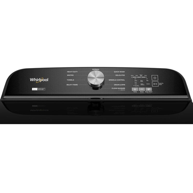 Whirlpool 27.375 in. 5.3 cu. ft. Top Load Washer with 2-in-1 Removable Agitator - Volcano Black, Volcano Black, hires