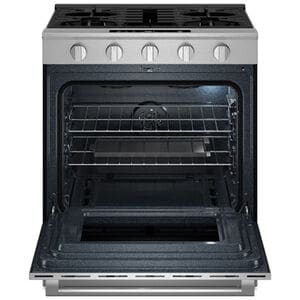 Maytag 30 in. 5.0 cu. ft. Smart Air-Fry Standard Convection Slide-In Gas Range with 5 Sealed Burners, Reversible Grill & Griddle - Fingerprint Resistant Stainless Steel, , hires