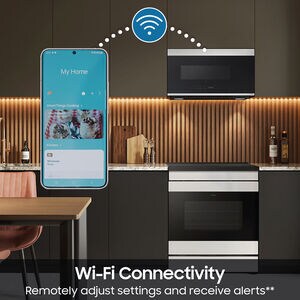 Samsung Bespoke 30 in. 2.1 cu. ft. Over-the-Range Smart Microwave with 10 Power Levels, 400 CFM & Sensor Cooking Controls - White Glass, White Glass, hires