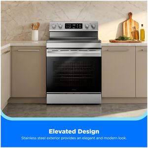 Midea 30 in. 6.3 cu. ft. Electric Range with Radiant Burners - Stainless Steel, , hires