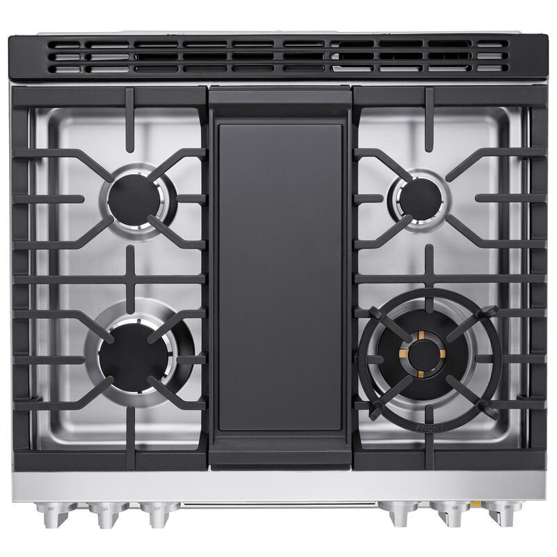 LG Signature 30 in. 6.3 cu. ft. Smart Air-Fry True European Convection Slide-in Gas Range with 5 Sealed Burners & Griddle - PrintProof Stainless Steel, , hires