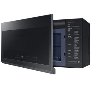Samsung 30 in. 2.1 cu. ft. 1000W Smart Over-the-Range Microwave with 400 CFM & Sensor Cooking - Matte Black Steel, Matte Black Steel, hires