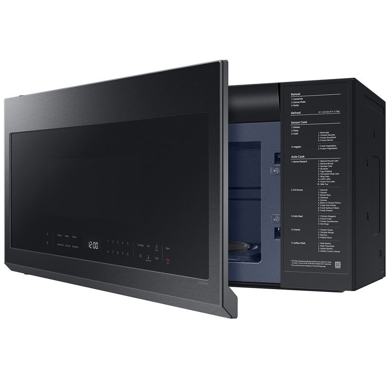 Samsung 30 in. 2.1 cu. ft. 1000W Smart Over-the-Range Microwave with 400 CFM & Sensor Cooking - Matte Black Steel, Matte Black Steel, hires