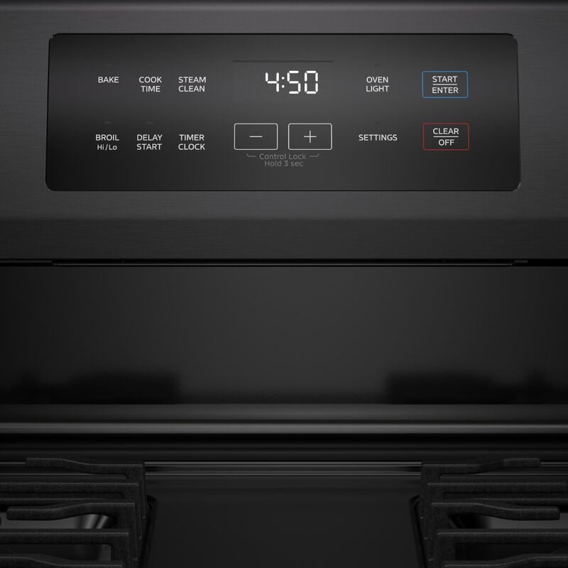 Midea 30 in. 6.1 cu. ft. Gas Range with 4 Sealed Burners - Black, Black, hires
