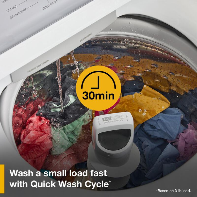 Whirlpool 27 in. 4.3 cu. ft. Top Load Washer with 2-in-1 Removable Agitator & Sanitize with Oxi - White, , hires