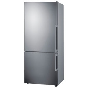 Summit Thin Line Series 28 in. 14.0 cu. ft. Counter Depth Left-Hinged Bottom Freezer Refrigerator - Stainless Steel, , hires