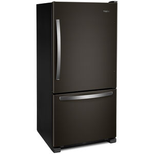 Whirlpool 33 in. 22.1 cu. ft. Bottom Freezer Refrigerator with Ice Maker - Black Stainless, Black Stainless, hires