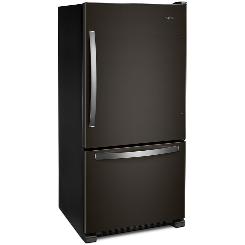 Whirlpool 33 in. 22.1 cu. ft. Bottom Freezer Refrigerator with Ice Maker - Black Stainless, Black Stainless, hires