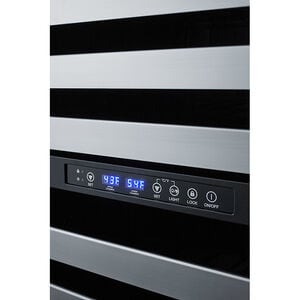 Summit 24 in. Undercounter Wine Cooler with Wire Racks, Dual Temperature Zones & 46 Bottle Capacity - Stainless Steel, , hires