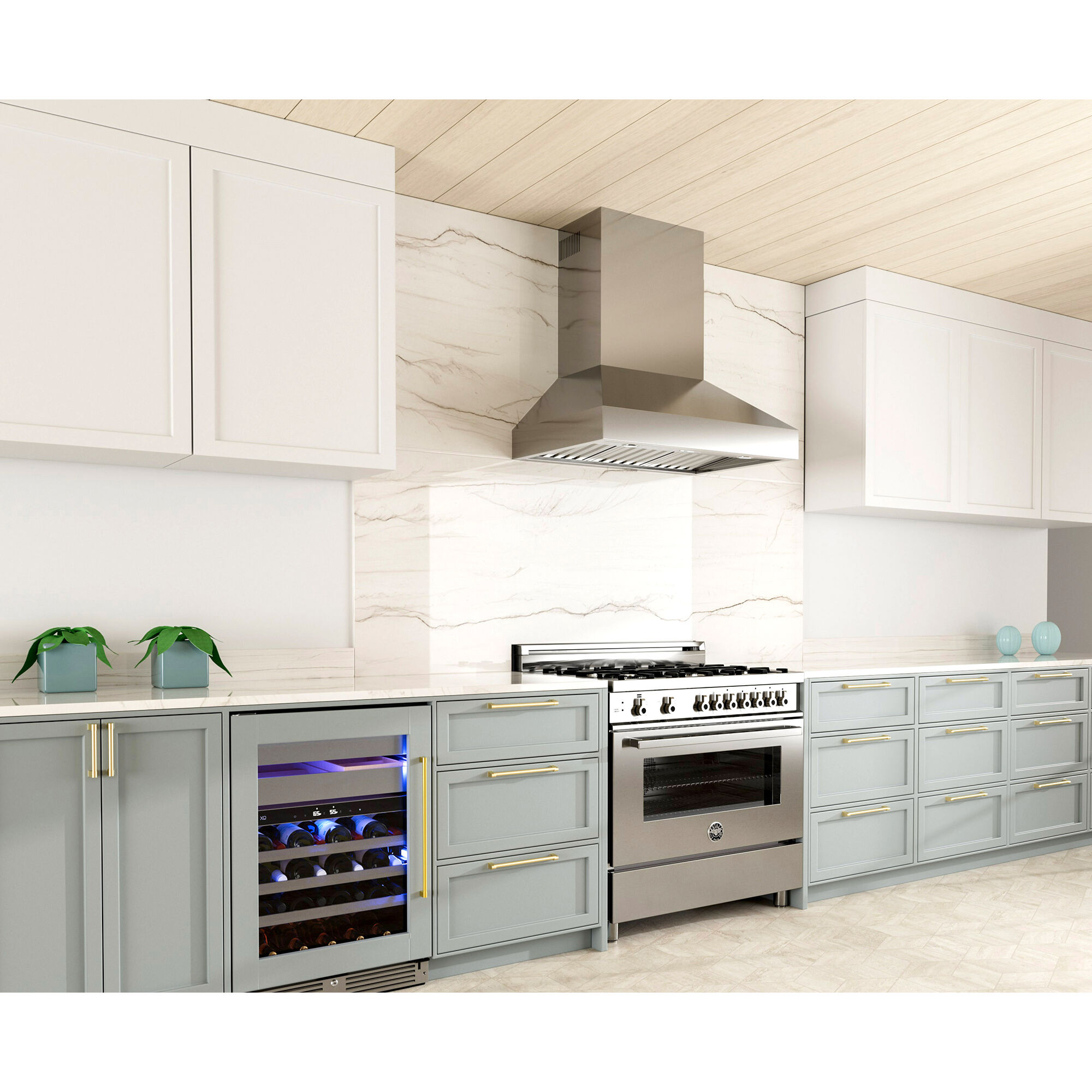 XO 36 in. Convertible Chimney Style Range Hood with 600 CFM, 4 Fan