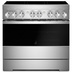 JennAir Noir 36 in. 5.1 cu. ft. Smart True European Convection Electric Range with 6 Induction Burners - Stainless Steel, , hires