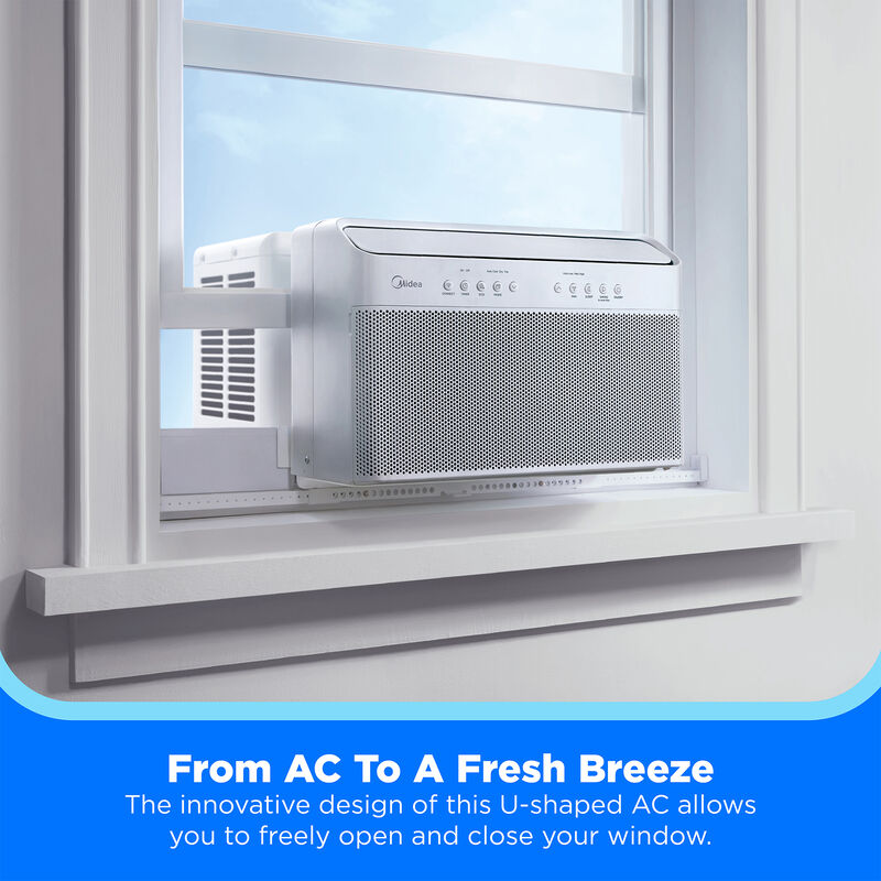 Midea 12,000 BTU 115V U-Shaped Smart Energy Star Window Air Conditioner with Inverter, 3 Fan Speeds, Sleep Mode & Remote Control - White, , hires