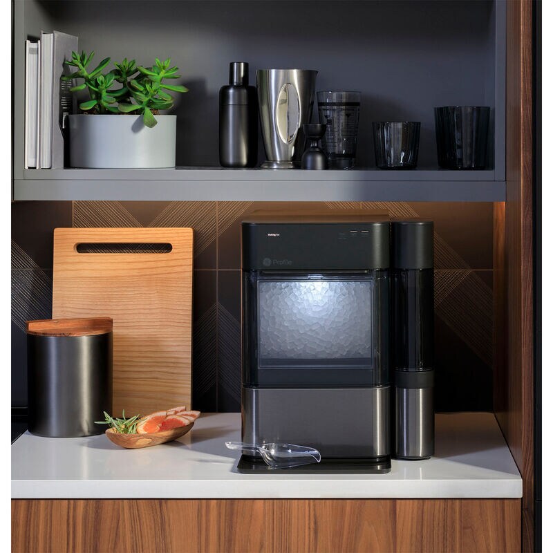 GE Profile 13 in. Smart Ice Maker with 3 lb. Ice Storage & Digital Control - Black Stainless, , hires