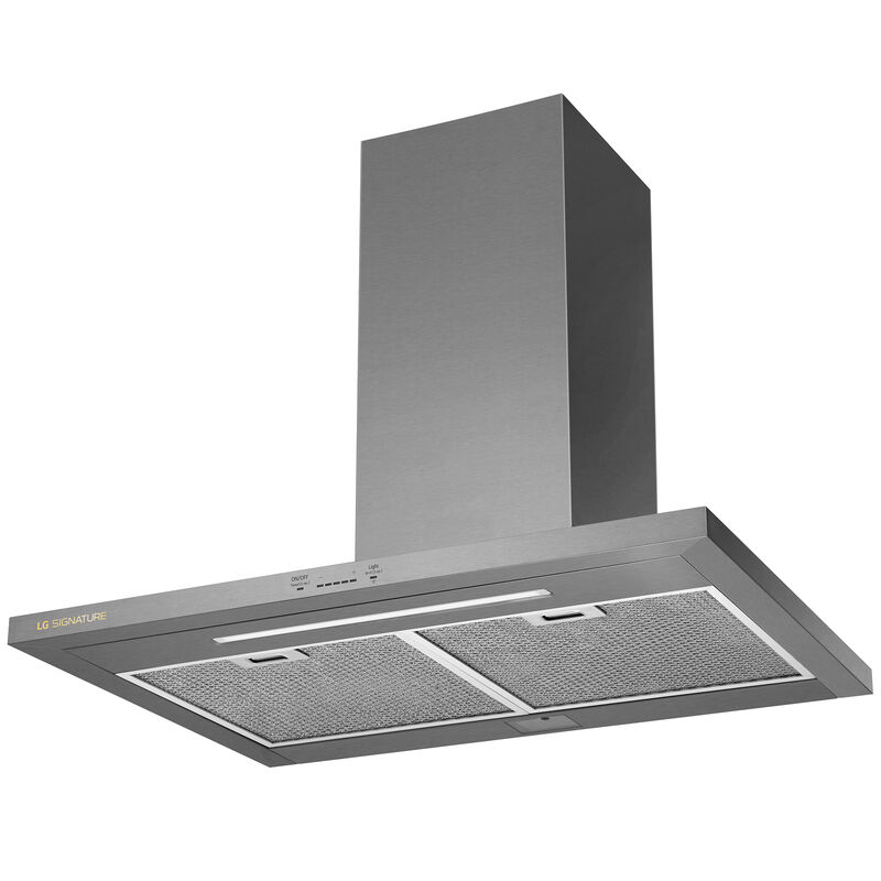 LG Signature 30 in. Smart Ducted Chimney Style Range Hood with 600 CFM, 5 Fan Speeds & 2 LED Lights - Stainless Steel, , hires
