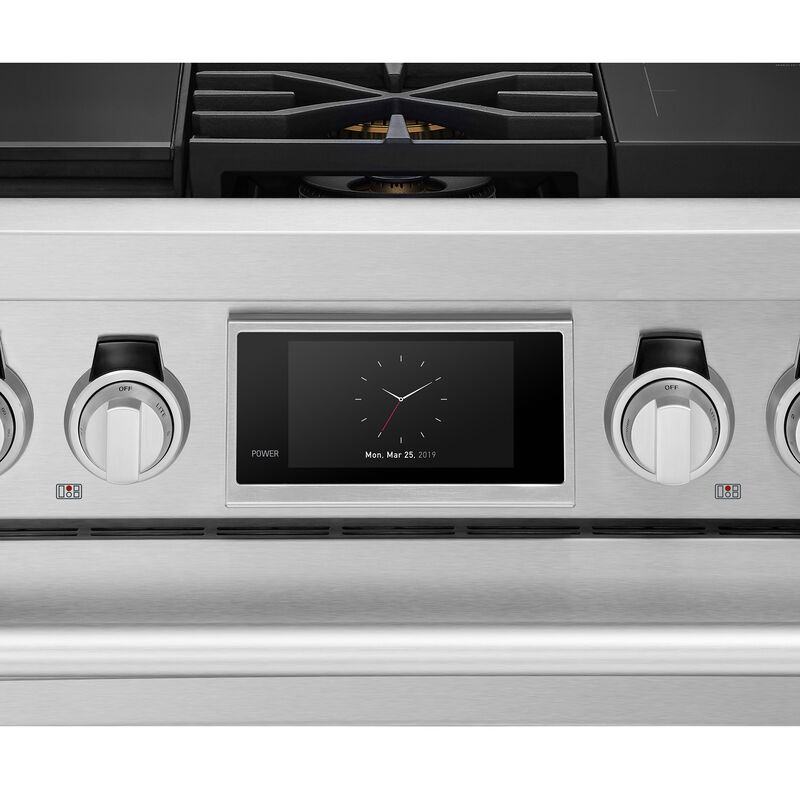 Signature Kitchen Suite 36 in. 6.3 cu. ft. Smart Standard Convection Steam Dual Fuel Range with 2 Sealed & 2 Induction Burners - Stainless Steel, , hires