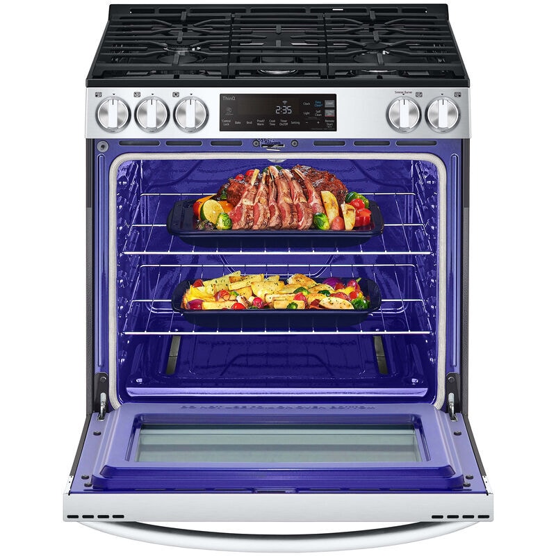 LG 30 in. 5.8 cu. ft. Smart Slide-In Gas Range with 5 Sealed Burners - PrintProof Stainless Steel, , hires