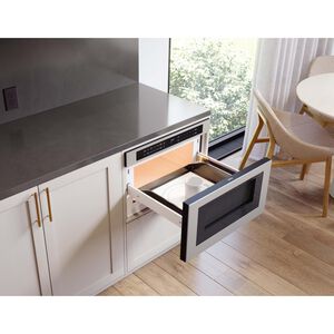 Zephyr 30 in. 1.2 cu. ft. 1000W Low Profile Drawer Microwave with Sensor Cooking - Stainless Steel, , hires
