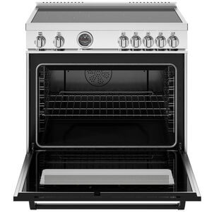 Bertazzoni Master Series 36 in. 5.7 cu. ft. Air Fry Convection Oven Freestanding Electric Range with 5 Induction Zones & Griddle - Stainless Steel, , hires
