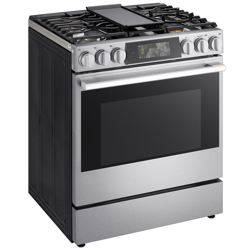 LG SIGNATURE 30 in. 6.3 cu. ft. Smart Air-Fry True European Convection Slide-in Gas Range with 5 Sealed Burners & Griddle - PrintProof Stainless Steel, , hires