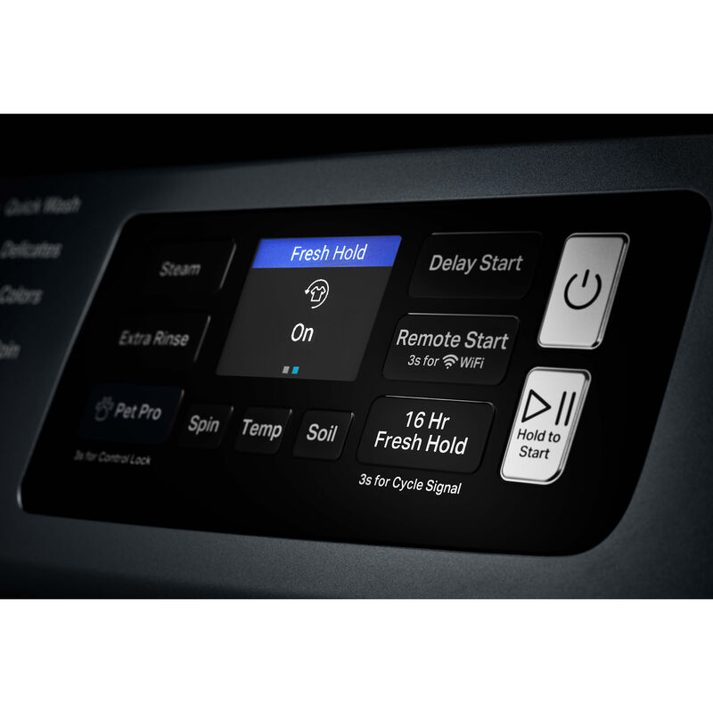 Maytag Pet Pro 27 in. 7.4 cu. ft. Smart Stackable Electric Dryer with Sensor Dry, Sanitize & Steam Cycle - Midnight Steel, Midnight Steel, hires