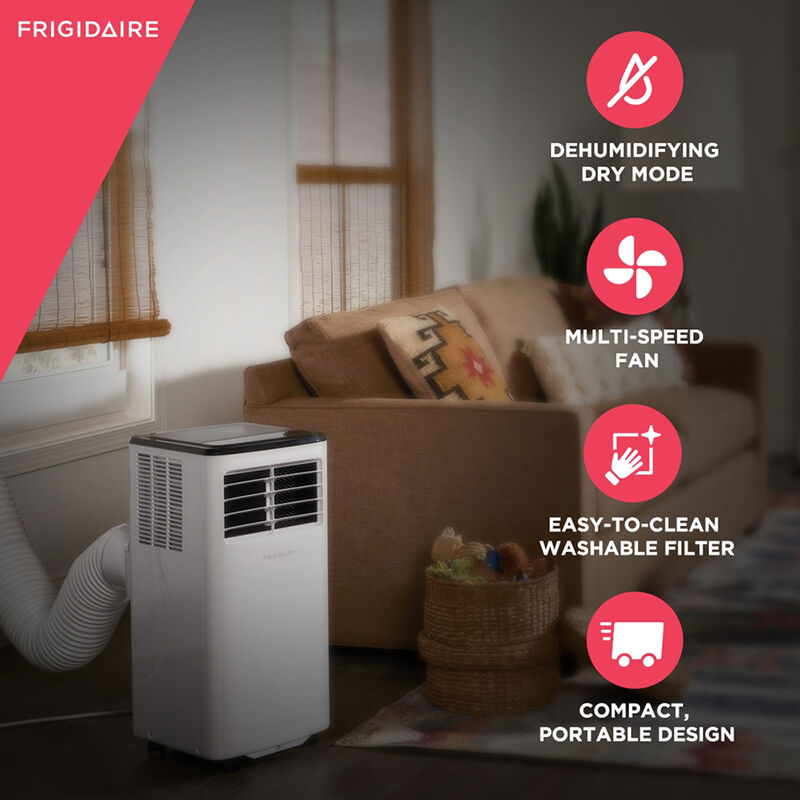 Frigidaire 8,000 BTU (5,500 BTU DOE) Portable Air Conditioner with 2 Fan Speeds, Sleep Mode and Remote Control - White, , hires