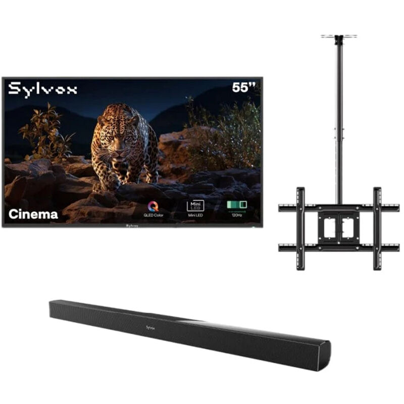 Sylvox - Cinema 55" Class Full Sun 4K UHD QLED Smart Google Outdoor TV, , hires