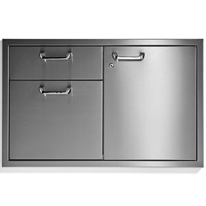Lynx 36 in. Double Drawer and Access Door Storage System - Stainless Steel, , hires