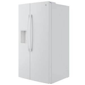 GE 36 in. 27.9 cu. ft. Side-by-Side Refrigerator with Ice & Water Dispenser - White, White, hires