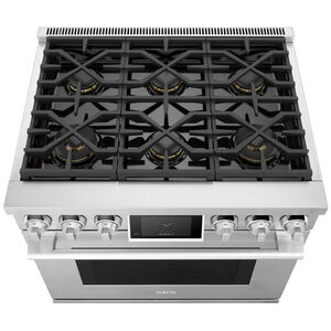 SKS 36 in. 6.3 cu. ft. Smart Standard Convection Gas Range with 6 Sealed Burners - Stainless Steel, , hires