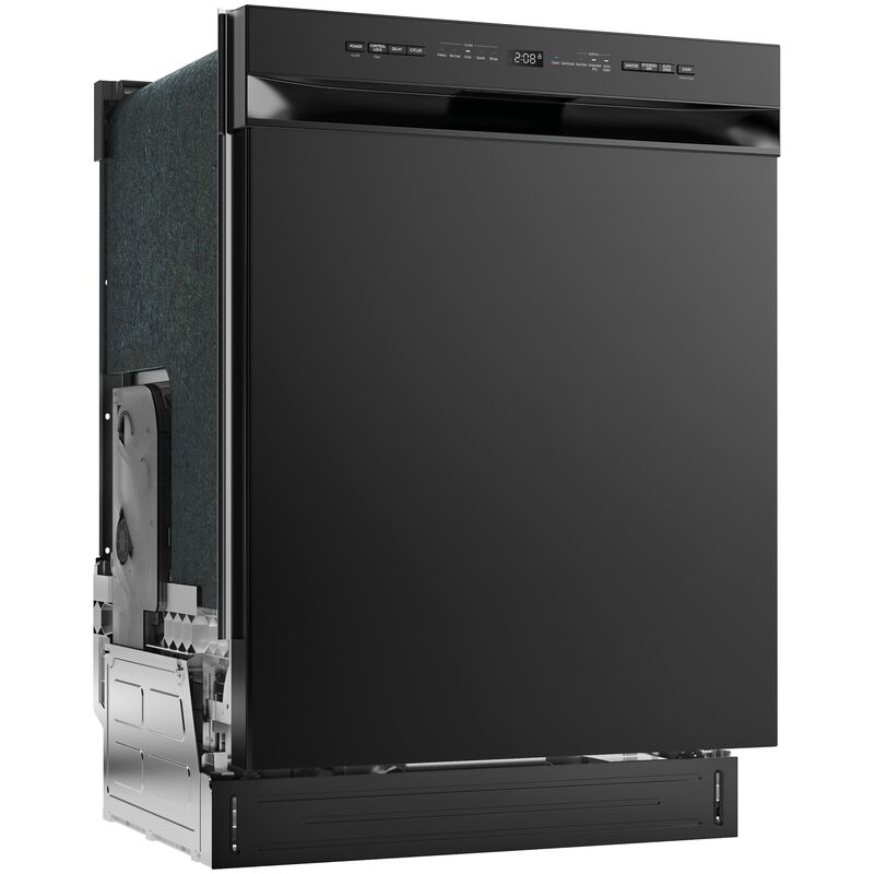 Midea 24 in. Front Control Flush-Mount Dishwasher with 52 dBA Sound level, Auto Open Door & Pocket Handle - Black, , hires