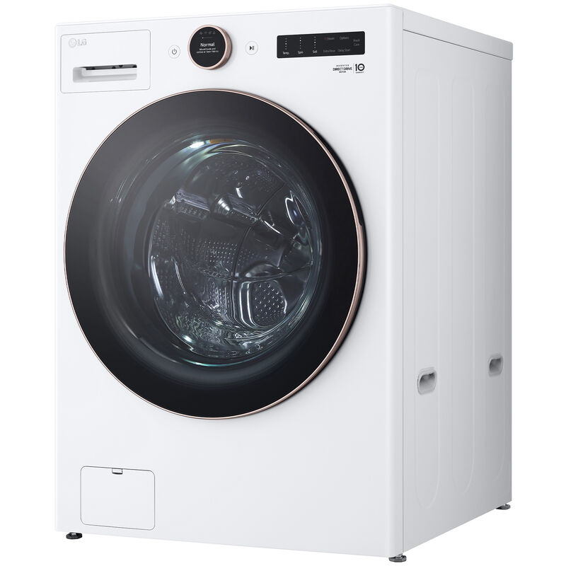 LG 27 in. 5.0 cu. ft. Smart Stackable Front Load Washer with AI DD Built-In Intelligence, TurboWash 360 Technology, Allergiene, Sanitize & Steam Wash Cycle - White, , hires