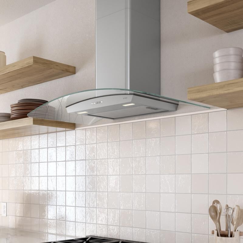 Brisas by Zephyr 36 in. Convertible Chimney Style Range Hood with 600 CFM, 3 Fan Speeds & 2 LED Lights - Stainless Steel, , hires