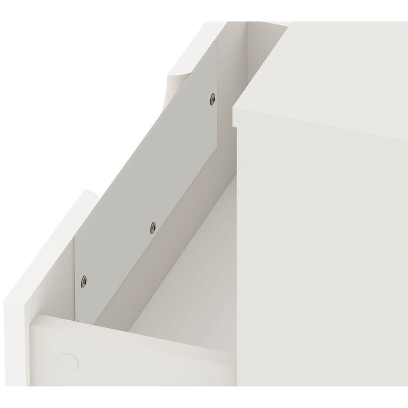 Manhattan Comfort Rockefeller Mid-Century Modern 1-Drawer Nightstand White, White, hires