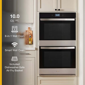 Whirlpool 30 in. 10.0 cu. ft. Electric Smart Double Wall Oven with True European Convection & Self Clean - Fingerprint Resistant Stainless Steel, Fingerprint Resistant Stainless, hires