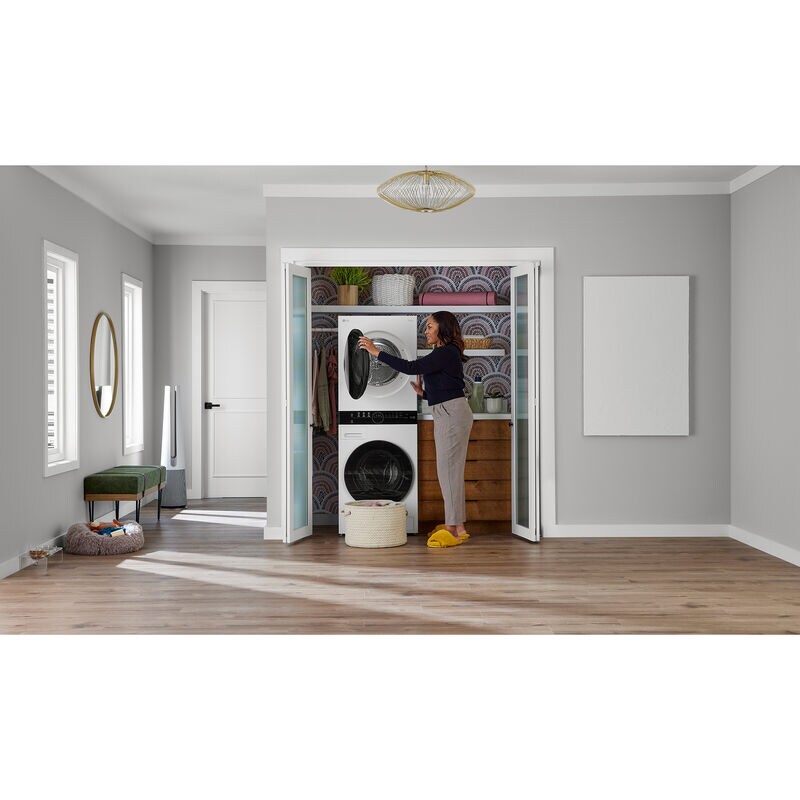 LG 24 in. 2.8 cu. ft. Smart Electric Front Load Ventless WashTower with Heat Pump, Center Control, Sensor Dry, Sanitize & Steam Cycle - White, , hires