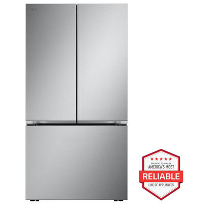 LG 36 in. 26.5 cu. ft. Smart Counter Depth French Door Refrigerator with Internal Water Dispenser - PrintProof Stainless Steel | LRFLC2716S