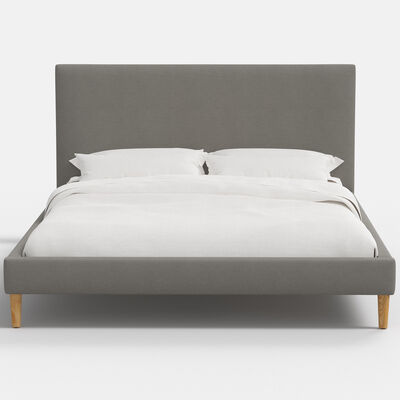 Skyline Furniture Linen Fabric Upholstered Queen Size Platform Bed - Gray | 1662BEDLNNGR