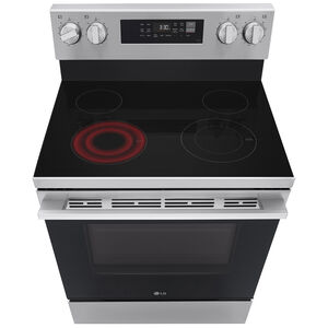 LG 30 in. 6.3 cu. ft. Smart Air-Fry True European Convection Electric Range with Radiant Burners - Stainless Steel, , hires