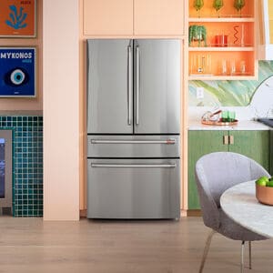Cafe 36 in. 28.7 cu. ft. Smart 4-Door French Door Refrigerator with Internal Water Dispenser - Platinum Glass, Platinum Glass, hires